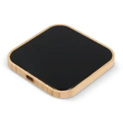 Gift Campaign Caricatore wireless quadrato in bambù e vetro 10W> Caricabatterie