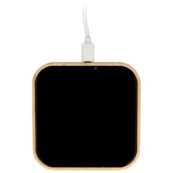 Gift Campaign Caricatore wireless quadrato in bambù e vetro 10W> Caricabatterie