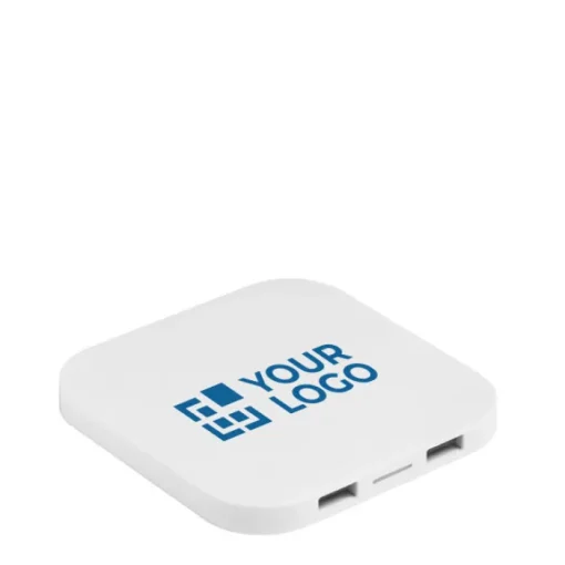 Gift Campaign Caricatore wireless quadrato con 2 porte USB da 5W ChargePad> Caricabatterie