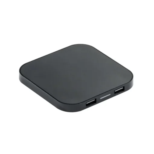 Gift Campaign Caricatore wireless quadrato con 2 porte USB da 5W ChargePad> Caricabatterie