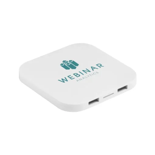 Gift Campaign Caricatore wireless quadrato con 2 porte USB da 5W ChargePad> Caricabatterie
