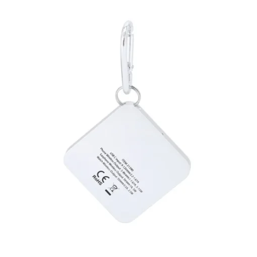 Gift Campaign Caricatore wireless quadrato da 15W in alluminio con moschettone> Caricabatterie