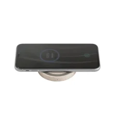 Gift Campaign Caricatore wireless rotondo in ABS e fibra di grano Natural Round Fast> Caricabatterie