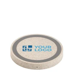 Gift Campaign Caricatore wireless rotondo in ABS e fibra di grano Natural Round Fast></noscript> Caricabatterie
