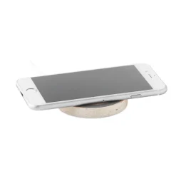 Gift Campaign Caricatore wireless rotondo in paglia e ABS da 5W Natural Round></noscript> Caricabatterie
