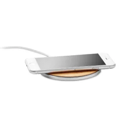 Gift Campaign Caricatore wireless rotondo a ricarica rapida in bambù e alluminio 10W> Caricabatterie