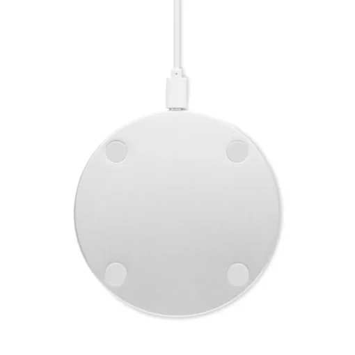 Gift Campaign Caricatore wireless rotondo a ricarica rapida in bambù e alluminio 10W> Caricabatterie