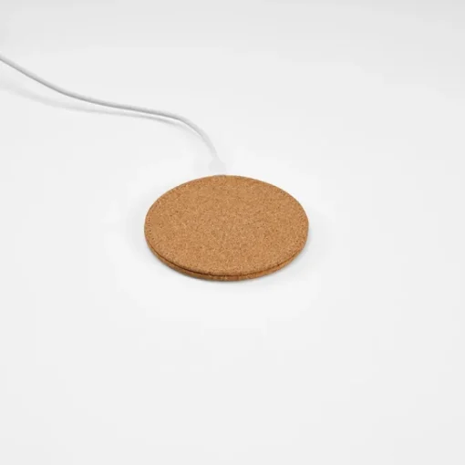 Gift Campaign Caricatore wireless rotondo in sughero da 15W con porta USB tipo C> Caricabatterie