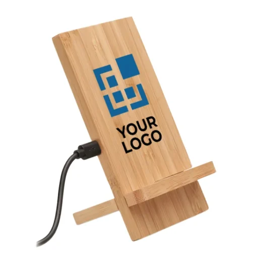 Gift Campaign Caricatore wireless supporto in bambù personalizzabile 10W Support> Gadget Ecologici|Caricabatterie