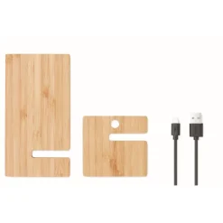Gift Campaign Caricatore wireless supporto in bambù personalizzabile 10W Support></noscript> Gadget Ecologici|Caricabatterie