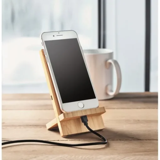 Gift Campaign Caricatore wireless supporto in bambù personalizzabile 10W Support> Gadget Ecologici|Caricabatterie