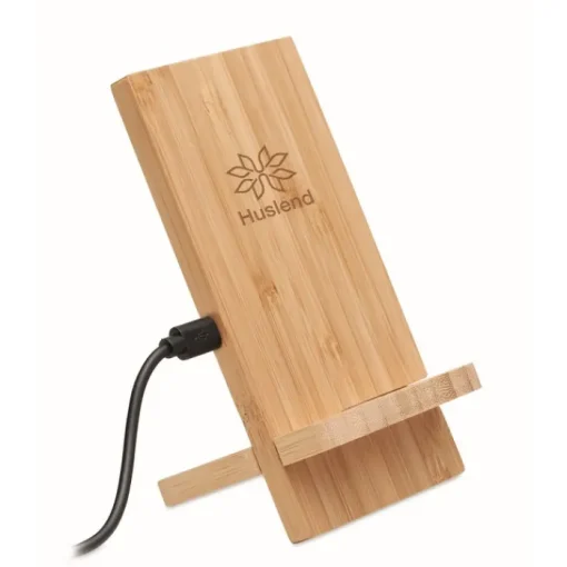 Gift Campaign Caricatore wireless supporto in bambù personalizzabile 10W Support> Gadget Ecologici|Caricabatterie