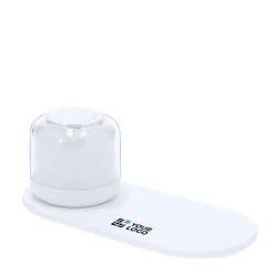 Gift Campaign Caricatore wireless 15W con lampada 12 LED a luce bianca e multicolore></noscript> Caricabatterie