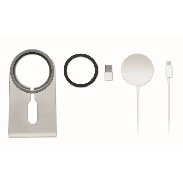 Gift Campaign Caricatore wireless 15W in alluminio con supporto magnetico Alu Stand> Caricabatterie