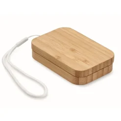 Gift Campaign Caricatore wireless 15W in scatola di bambù con cavetto e 5 connettori> Caricabatterie
