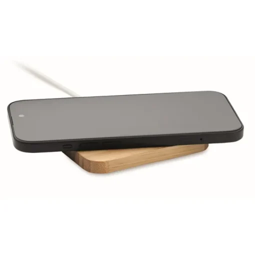 Gift Campaign Caricatore wireless 15W in scatola di bambù con cavetto e 5 connettori> Caricabatterie