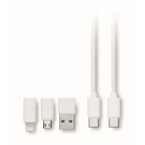 Gift Campaign Caricatore wireless 15W in scatola di bambù con cavetto e 5 connettori> Caricabatterie