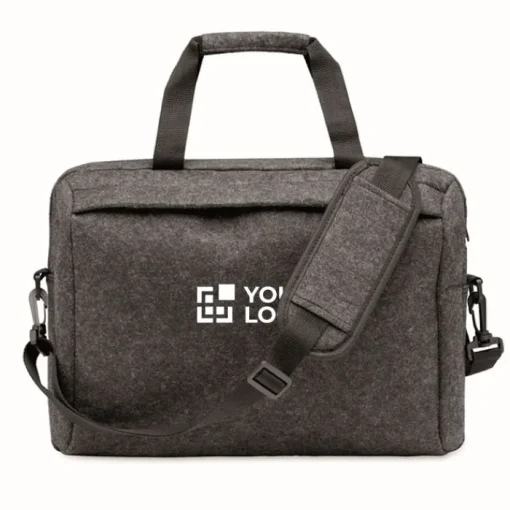 Gift Campaign Cartella in feltro RPET con tracolla regolabile e tasca per pc da 15''> Borse Porta Pc