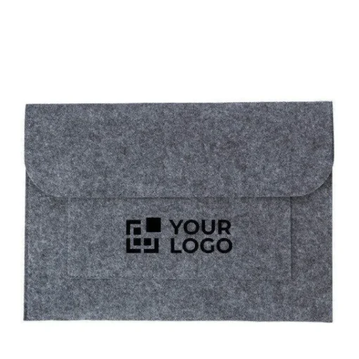 Gift Campaign Cartella per documenti con logo o pc 15'' feltro e tasca frontale Flow> Ventiquattrore Personalizzate