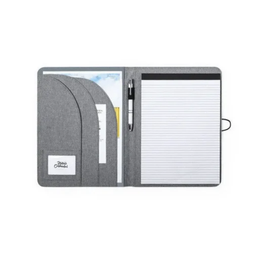 Gift Campaign Cartella portablocco con logo A4 multitasche fogli righe Mottled Grey> Portadocumenti Personalizzati