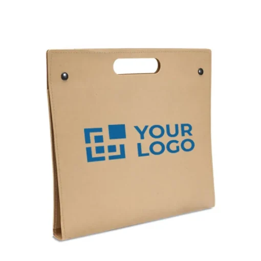 Gift Campaign Cartellina portablocco con logo fogli righe penna blu adesivi EcoStyle> Portadocumenti Personalizzati