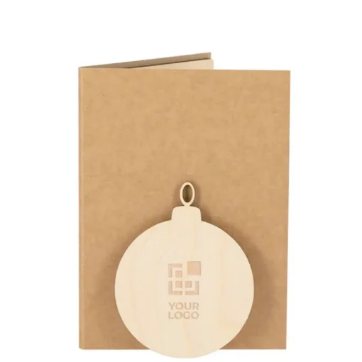 Gift Campaign Cartolina natalizia con decorazione a forma di pallina e semi di pino> Gadget Natalizi