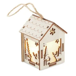 Gift Campaign Casetta in MDF con luce interna e motivi natalizi Decorazione Lampion> Gadget Natalizi