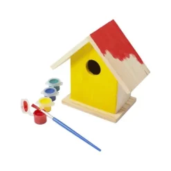 Gift Campaign Casetta per uccelli in legno con colori a tempera e pennello Birdhouse></noscript> Matite Colorate