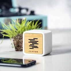 Gift Campaign Cassa a cubo promozionale con Bluetooth 5.0 in bambù e PLA Wind> Casse Personalizzate