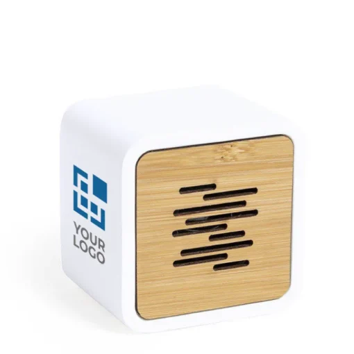 Gift Campaign Cassa a cubo promozionale con Bluetooth 5.0 in bambù e PLA Wind> Casse Personalizzate