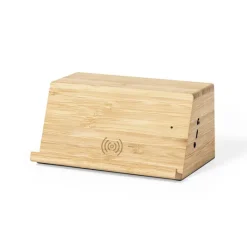 Gift Campaign Cassa con supporto e ricarica del cellulare in di bambù Induct> Casse Personalizzate