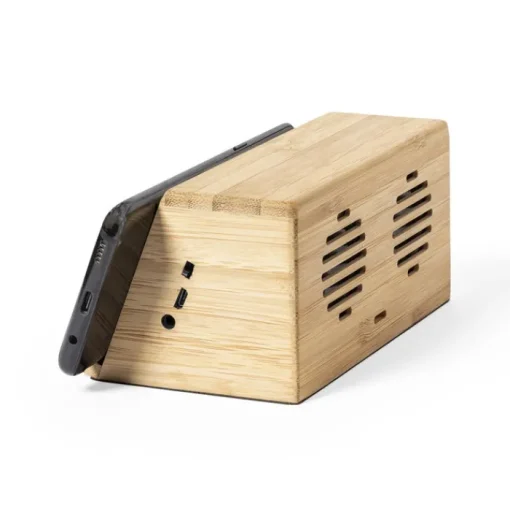 Gift Campaign Cassa con supporto e ricarica del cellulare in di bambù Induct> Casse Personalizzate