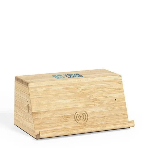 Gift Campaign Cassa con supporto e ricarica del cellulare in di bambù Induct> Casse Personalizzate