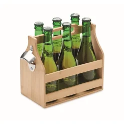Gift Campaign Cassetta in bambù per 6 bottiglie di birra con apribottiglie in metallo> Altri Utensili Da Cucina