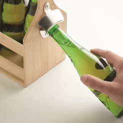 Gift Campaign Cassetta in bambù per 6 bottiglie di birra con apribottiglie in metallo></noscript> Altri Utensili Da Cucina