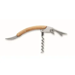 Gift Campaign Cavatappi da sommelier in acciaio inossidabile con manico in bambù> Coltellini|Cavatappi Personalizzati