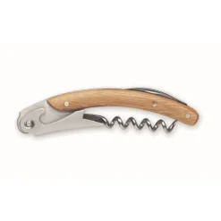 Gift Campaign Cavatappi da sommelier in acciaio inossidabile con manico in bambù> Coltellini|Cavatappi Personalizzati