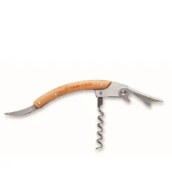 Gift Campaign Cavatappi da sommelier in acciaio inossidabile con manico in bambù></noscript> Coltellini|Cavatappi Personalizzati
