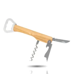 Gift Campaign Cavatappi in acciaio inox e bambù con coltellino e apribottiglie></noscript> Cavatappi Personalizzati