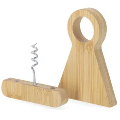 Gift Campaign Cavatappi in bambù e acciaio che funge anche da porta bottiglia> Gadget Per Vino