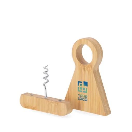 Gift Campaign Cavatappi in bambù e acciaio che funge anche da porta bottiglia> Gadget Per Vino