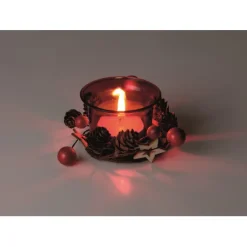 Gift Campaign Centrotavola natalizio con candela pigne, palline e stelline PineTree><noscript><img width=