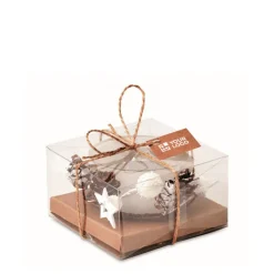 Gift Campaign Centrotavola natalizio con candela pigne, palline e stelline PineTree><noscript><img width=