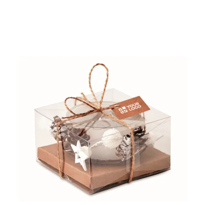 Gift Campaign Centrotavola natalizio con candela pigne, palline e stelline PineTree> Gadget Natalizi