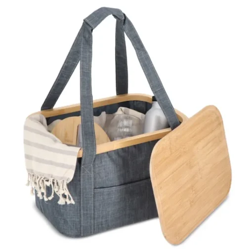 Gift Campaign Cestino da picnic con coperchio in legno e borsa frigo interna> Borse Termiche