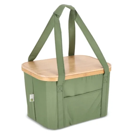Gift Campaign Cestino da picnic con coperchio in legno e borsa frigo interna> Borse Termiche
