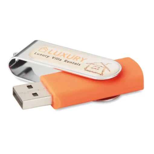 Gift Campaign Chiavetta USB con logo in doming clip girevole Techmate Relief> Chiavette Usb Economiche|Gadget Per L'Ufficio