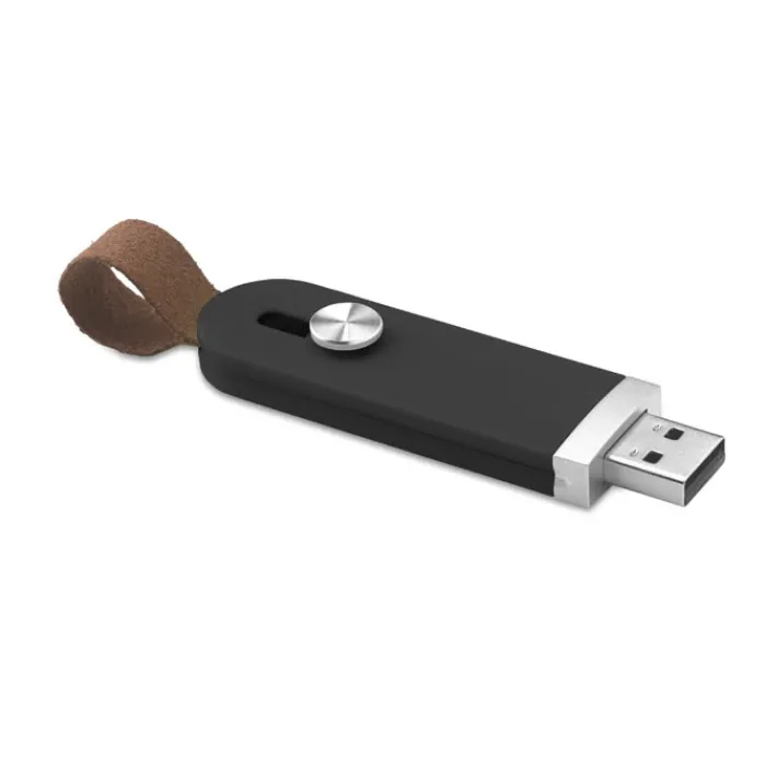 Gift Campaign Chiavetta USB di plastica con occhiello in pelle USB Slide Flash> Chiavette Usb Economiche