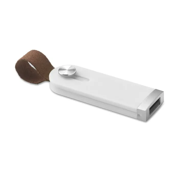 Gift Campaign Chiavetta USB di plastica con occhiello in pelle USB Slide Flash> Chiavette Usb Economiche