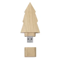 Gift Campaign Chiavetta USB in legno a forma di abete con cappuccio da 16GB><noscript><img width=